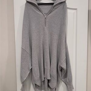 Aerie Beyond Quarter Zip Sweater Gray XXL